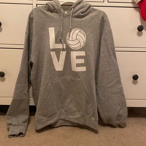 Women’s SZ S LOVE Volleyball Gildan Grey Hoodie